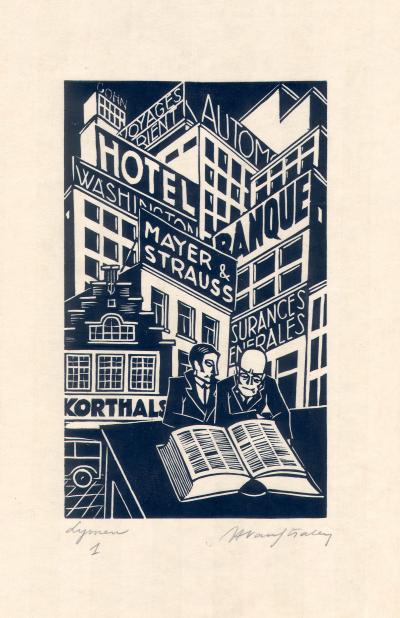 Laarmans en Boorman. Illustratie van Henri van Straten voor Lijmen (Collectie Stad Antwerpen, Letterenhuis).