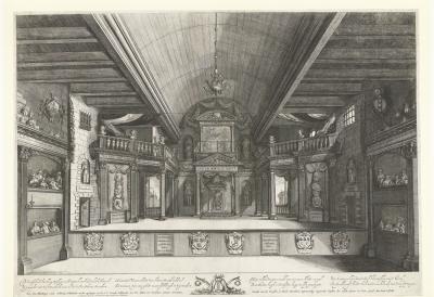 Het interieur van de Schouwburg, ontworpen door Jacob van Campen