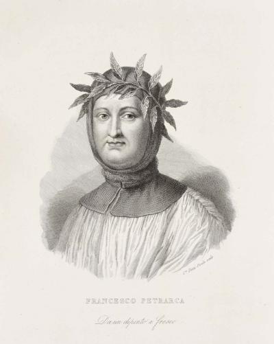 Portret van Francesco Petrarca, door Caterina Piotti Pirola (1837).