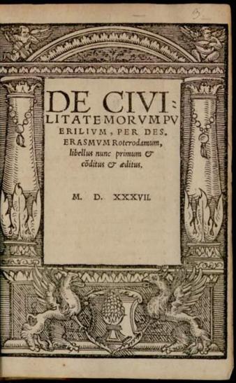Desiderius Erasmus, De civilitate morum puerilium