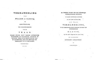 Titelpagina van Willem de Clercqs in 1824 verschenen boek over de invloed van buitenlandse literatuur op de Nederlandse. (Particuliere collectie)